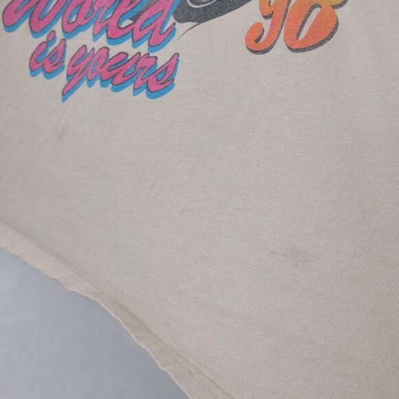 Popular Girl Vacay Vibes 98 Retro Car Graphic T-Shirt L Beige - Picture 4 of 8